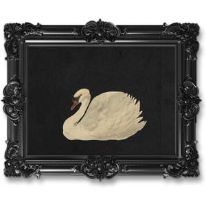 2 x Sufeasdf Swan Prints Wall Art Large Canvas Wall Art Vintage Oil Painting Wall Art for Living Room Decor Minimalist Paintings Farmhouse Wall Art Decor for Office Bathroom Bedroom 16"X24" Unframed (Black Light Yellow)