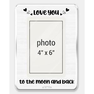 Anniversary Wedding Picture Frame Gifts for Couple Women Men, Engagement Bridal Shower Gifts, Love You to the Moon and Back Romantic Photo Frame for 4 x 6 Inch Photo