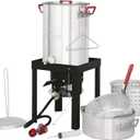 CreoleFeast TFS3010 Propane 30 Qt. Turkey and 10 Qt. Fish Fryer Boiler Steamer Set, 50,000 BTU Burner, Ideal for Outdoor Cooking