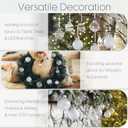 Sea Team Christmas Baubles Set Clear Plastic Shatterproof Multi-Size Decorative Christmas Baubles with Stuffed Delicate Decorations (25 Pieces, White)