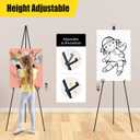 SunyesYoon Display Black Easel Stands - 63" Artist Instant Tripod Collapsible Portable Floor Easels - Adjustable Art Poster Easy Folding Metal Stand for Display Show, Wedding, Painting - 2pack