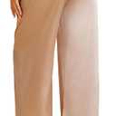 Ekouaer Womens Silk Satin Pajama Pants Casual Loose Lounge Pants Drawstring Elastic Waist Wide Leg Pj Bottoms with Pockets
