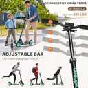 Kick Scooter for Ages 6+,Kid, Teens & Adults. Max Load 240 LBS. Foldable, Lightweight, 8IN Big Wheels for Kids, Teen and Adults, 4 Adjustable Levels. Bearing ABEC9 (Aquas)