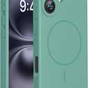 Miracase Magnetic for iPhone 16 Plus Case, [Soft Anti-Scratch Microfiber Lining], Compatible with MagSafe, Liquid Silicone Shockproof Drop Protection Phone Case for 16 Plus,Midnight Green