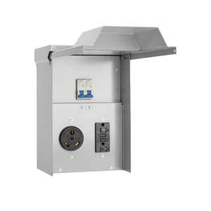 briidea Temporary Power Outlet Panel, RV Panel Outlet with a 20, 30 Amp Receptacle Installed, Prewired, Weatherproof