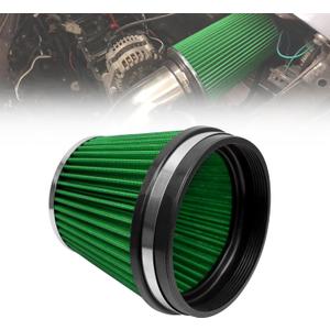 RYANSTAR RACING 152mm 6" High Flow Round Tapered Cone Closed-Top Washable Clamp-On Dry Air Filter short 155mm tall Green
