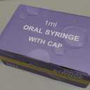 50 Pcs 1ml Syringes with Caps Oral Dispenser Individually Sterile Warpped for Medicine Dropper, Colostrum Collect Feeding Pets, Liquid