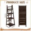 Wooden 4-tier Foldable Ladder Shelf, Dark Walnut Wedding Treat Gift Stand, 45.5 x 16 x 13.5 Inch