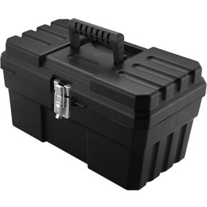 Akro-Mils 09514 ProBox 14-Inch Plastic Toolbox for Tools, Hobby or Craft Storage Toolbox with Removable Tray, 14-Inch x 8-Inch x 8-Inch, Black