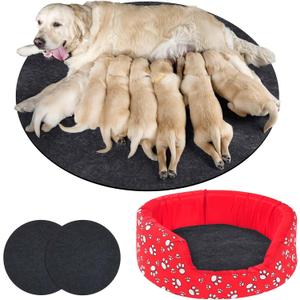 2 Pack Whelping Pads Washable and Waterproof, Reusable Pet Training Mat, Pee Pads for Dogs, Fast Absorbing, Non Slip for Whelping Box Kit Small Dog Puppy Training Supplies(32 x 32)