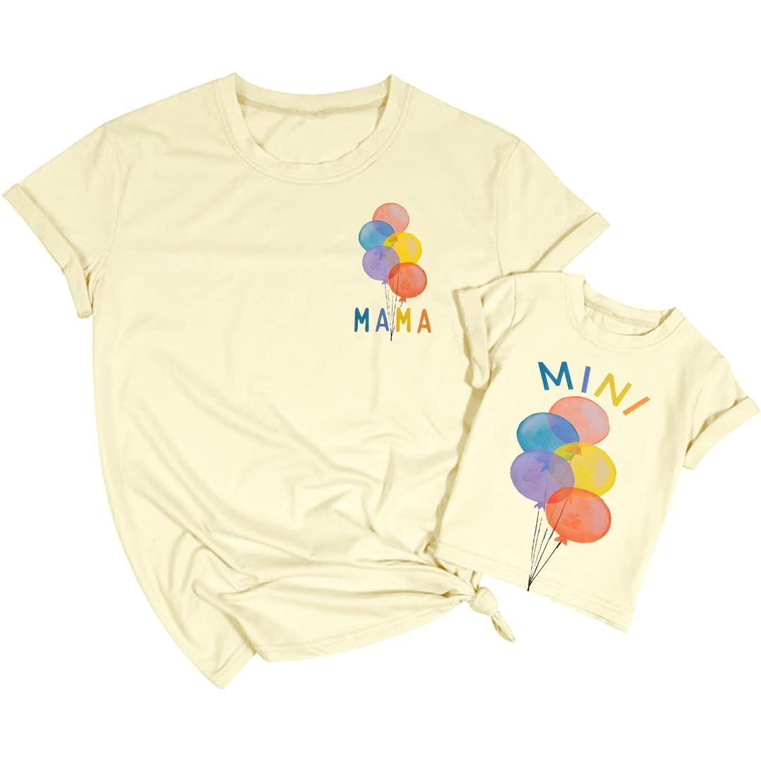 Mommy and Me Matching Shirt Birthday Matching Family Shirts Mother Daughter Son Matching Tees Birthday Girl Boy Tops (Beige)