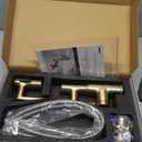 Lefton Rotatable Bathroom Faucet with Temperature Display in Fahrenheit (Batteries-Free), 3 Water Modes, Brushed Gold, BF2204-6