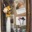 11x16 Deep Shadow Box Frame with Drawer and Soft Line Back, Wooden Display Case Memory Box Real Glass for Keepsakes Collections, Medals, Bouquet Wall or Tabletop (Carbonized Black)