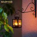 Nuptio Garden Lanterns for Candles 2 Pcs Vintage Style Hanging Small Lantern for Tealight Candle, Black Tea Light Holders for Indoor Outdoor Events Birthday Party Wedding