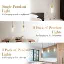 Gold Pendant Light Fixtures, 3 Pack Modern Pendant Lighting with Clear Striped Glass Shade, Hanging Pendant Lights Kitchen Island, Farmhouse Pendant Lighting for Dining Room Bedroom Bathroom