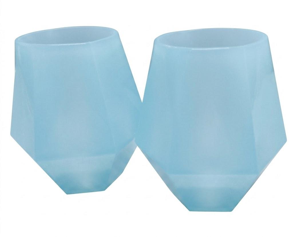 2 x Wine2Go Diamond Silicone Glasses 9oz