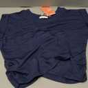 LAMISSCHE Womens Loungewear Outfits Cropped Top (Small, Navy)