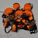 Ratchet Tie Down Strap 8-Pack 15 Ft - 500 lbs Load Cap with 1500 lbs Breaking Limit, Ohuhu Ratchet Tie Downs Logistic Cargo Straps for Moving Appliances, Motorcycle, Orange