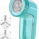 BEAUTURAL Fabric Shaver and Lint Remover, Sweater Defuzzer with 2-Speeds, 2 Replaceable Stainless Steel Blades, Battery Operated, Remove Clothes Fuzz, Lint Balls, Pills, Bobbles (Aqua)