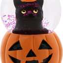 Elanze Designs Black Cat in Jack-O-Lantern 100 MM Tabletop Musical Glitter Halloween Snow Globe Figurine Play Tune Moonlight Sonata