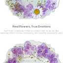 Gift for Mom Resin Floral Keepsake Plate Decor with Pressed Real Flowers (Purple & White) Mom Birthday Gifts, Unique Handmade Keepsake for Women