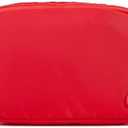 Pander Two Way Zipper Fanny Pack Nylon Everywhere Belt Bag for Women, Water Repellent Waist Packs, Crossbody Bags with Adjustable Strap (Red).
