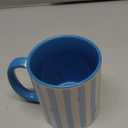 Seashell Preppy Striped Coastal Blue Stripes Ceramic Mug, Blue/White