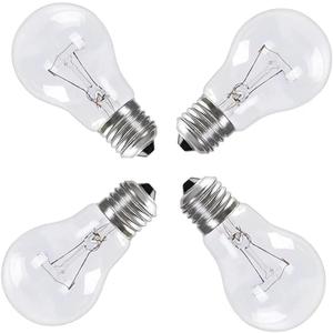 Hrsovii A19 Clear Incandescent Rough Service Light Bulb, 100 Watt Incandescent Light Bulbs, A19 100 WATT Bulbs 100 Watt, 2700K Soft White, E26 Medium Base, 110-130V (4 Pack)