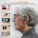 Hearing Aids, Hearing Aids for Seniors with Bluetooth, Rechargeable Hearing Aid with APP for People with Hearing Loss, 5 Levels of Volume Automatic Noise Cancellation, Clear Sound and Easy to Use, Black