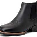 Julyrose Cowboy Boots for Men Square Toe Mens Western Boots Slip On Casual Retro Boots, Size: 12
