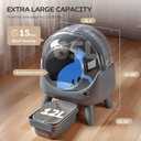 Self Cleaning Litter Box for Multiple Cats  Automatic Cat Litter Box with App Control, Odor-Free Waste Disposal, Dual Safety Sensors, Litter Bags, Grey-Qx2
