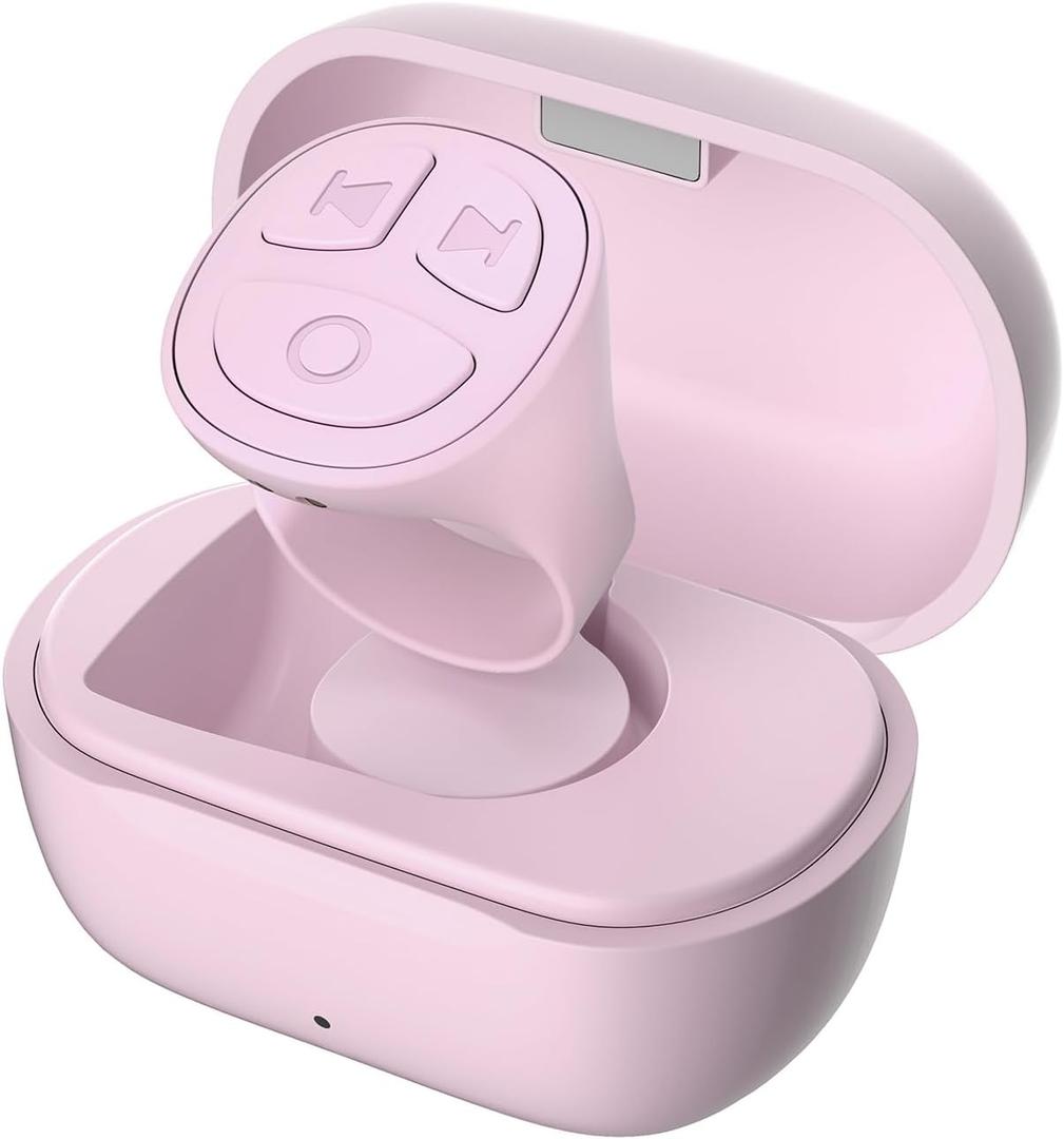 Tiktok Scrolling Ring for Page Turner & Video Scrolling, Bluetooth Camera Remote Control, Scrolling Ring for iPhone, iPad, Android (Pink)