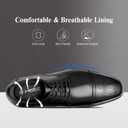 HEEZ Men's Dress Shoes, Classic Cap Toe Oxford for Men Non Slip, Comfortable Lace Up Derby Shoes for Formal Business Work Wedding Office Prom, Black Brogue, Size 10.5