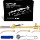 RX WELD Medium Oxygen & Acetylene Torch Kit  12 Pcs Welding Cutting Torch Kit, with Check Valves
