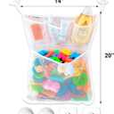 2 x Bath Toy Holder 14x20 Inch, Mesh Bathtub Toy Storage Basket, Kids Bath Net, Tub Holder Bag, Toddler Shower Caddy Hanging Bucket Bin, Baby Bathroom Organizer with 2 Suction Cups, 2 Adhesive Wall Hooks