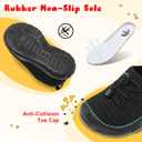 FEETCITY Toddler Slip On Shoes Boys Girls Wide Toddler Tennis Shoes Sports Walking Sneakers (Black)