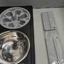 PAKEWAY Elevated Dog Bowls, Spill Proof, Tiltable Dog Feeder with 1 Slow Feeder Bowl &1 Stainless Steel Bowl, 6 Height Adjustable Raised Dog Bowls Stand for Medium Large Dogs (Grey)