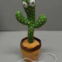 Rechargeable Dancing Talking Cactus Toy Mimics Back, Singing Mimicking Cactus Baby Toy That Talks Back, Educational Baby Toys 18 months+ w/ 51 English Songs, Valentines Day Gifts for Kids, Toddlers (Green)