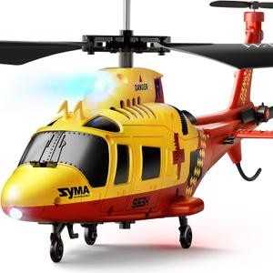 SYMA RC Rescue Helicopter for Kids & Beginners, One-Key Take Off, Altitude Hold, Dual Flight Mode, Realistic Design, Indoor Remote Control Aircraft Toy Gift (Red)