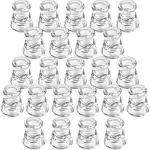Clear Glass Candlestick Holders 24PCS, 2.1" H Taper Candle Holders Bulk for Pillar Candles, Taper Candles, Glass Candle Holders for Wedding, Party&Festival