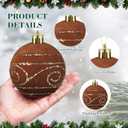 Suzile 12 Pcs Large Velvet Christmas Ball Ornaments, 4 Inch Brown & White Flocked Christmas Tree Ornament Shatterproof Hanging Xmas Ball Bulbs for 2025 Xmas Tree Home Decorations