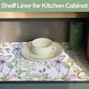 Shelf and Drawer Liner for Kitchen Cabinet Non-Adhesive Strong Grip Floral Shelf Liners Non-Slip Drawer Liner Waterproof Easy Install Cabinet Liner for Drawers Cupboard Table Shelves 12IN10FT (11.8"W x 118.1"L, Butterfly)