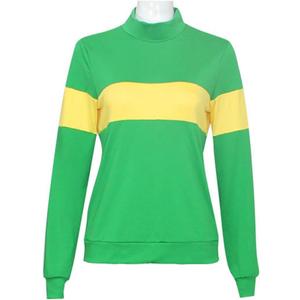 Game Undertale Frisk Chara Cosplay Costume Halloween Carnival Costume Outfit Full Set for Girls Women (X-Large, Green Top)