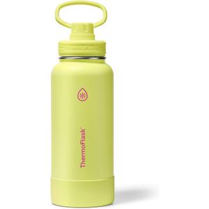 ThermoFlask Insulated Water Bottle with Spout Lid (32 oz, Unmellow Yellow) - Leakproof, Stainless Steel Water Bottle for Cold & Hot Drinks, Travel & Daily Hydration