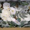 Faux Arch Flower Swag Set of 2 for Wedding Welcome Signs Floral Swag Wedding Reception Ceremony Signs Decor (White)