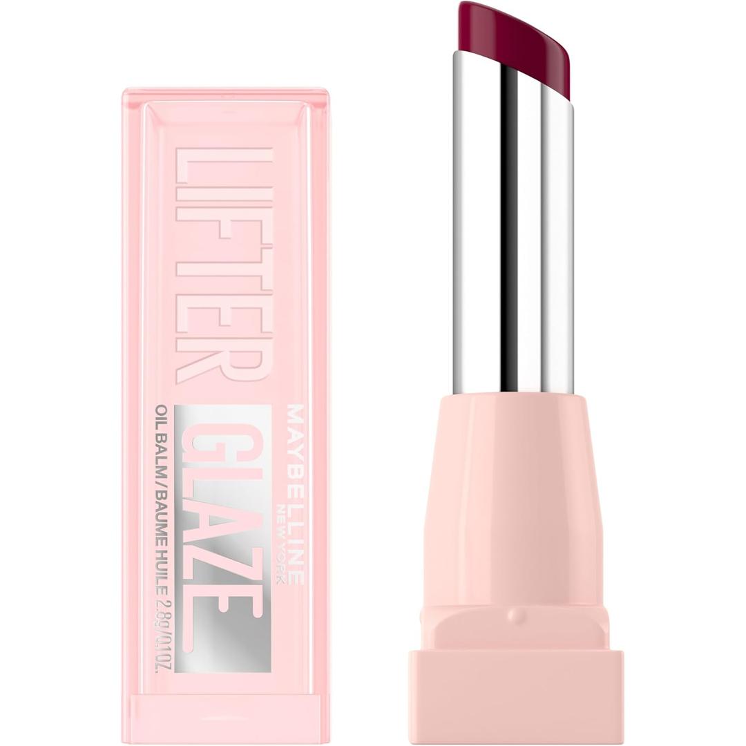 Maybelline Lifter Glaze Oil Balm with Hyaluronic Acid and Hydrating Oil Blend, Lip Balm with 24HRs of Smooth, Moisturizing Shine, Acai Glaze (Sheer Black Cherry)
