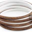 PATIKIL 4 Pieces 5 Inch Embroidery Hoops Frame Round Imitated Wood Circle Cross Stitch Hoop Ring for Embroidery Art Craft Handy Sewing Decoration