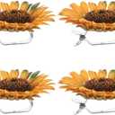 DECHOUS 4 Pack Flower Curtain Tiebacks Clips: Decorative Boho Sunflower Drapery Holdbacks - No Drill Floral Curtain Tie Backs for Home Office Window Drapery Accessories