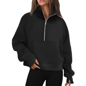AUTOMET Womens Sweatshirts Half Zip Cropped Pullover Fleece Quarter Zipper Hoodies 2025 Fall Fashion Outfits Clothes, XS