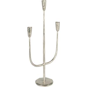 Creative Co-Op Tall Artisanal Metal Candelabra, Silver